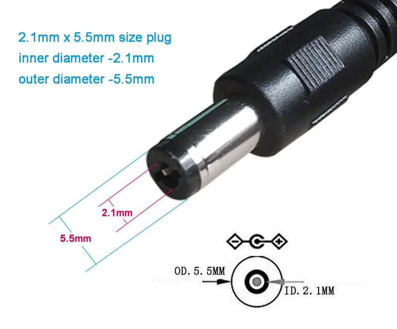 SIOCEN 2 Pack DC Power 1 Female to 2 Male 5.5mm x 2.1mm DC Power Supply Splitter Cord for Surveillance Camera Cable Barrel Plug,Y Splitter Adapter Wire,2 Way Y-Cable for CCTV Security Camera,LED Strip Light - Image 4
